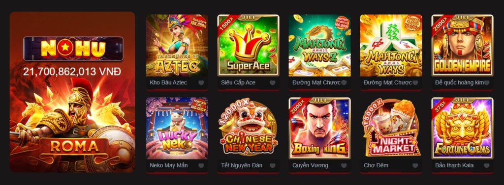 Đa dạng thể loại game tại nohu90